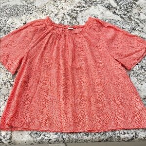 women’s GAP top/shirt. orange polk a dots. size large. like new.